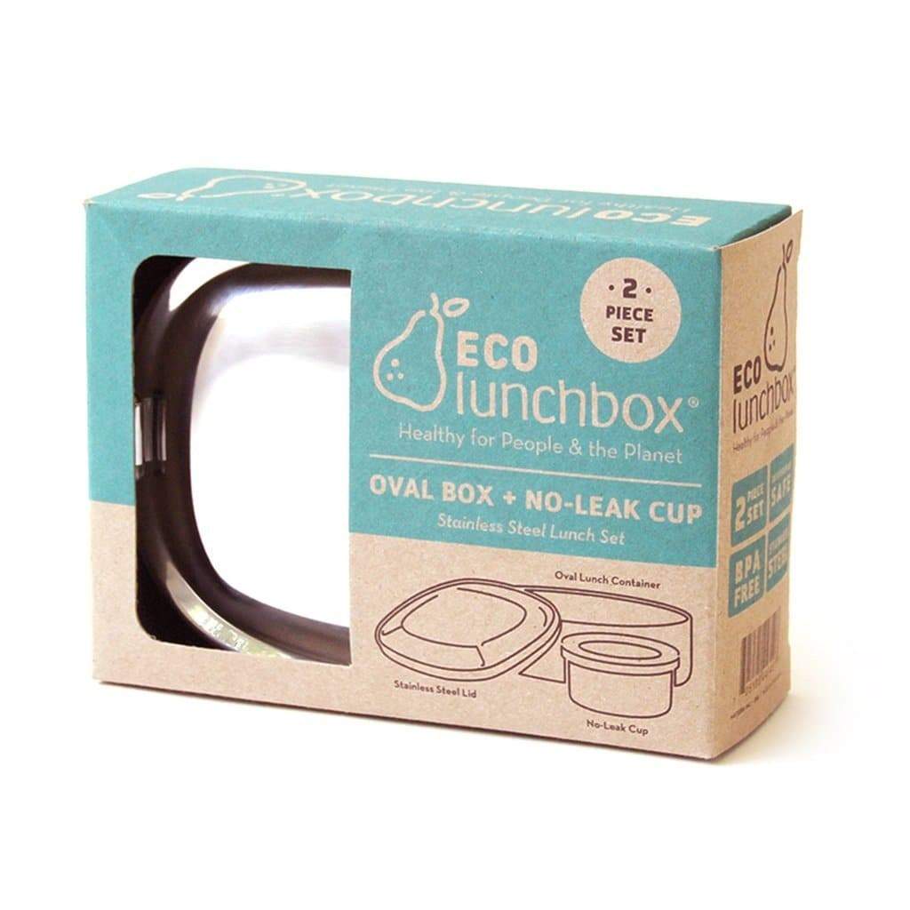 ECOlunchbox Lunchbox ECOlunchbox Oval + No-Leak Cup (2-piece set)