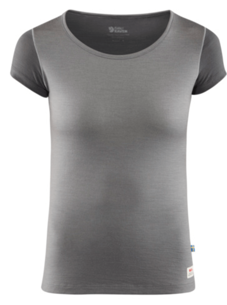 Fjällräven T-Shirt M / Light Grey-Grey Fjällräven Keb Wool T-shirt W's