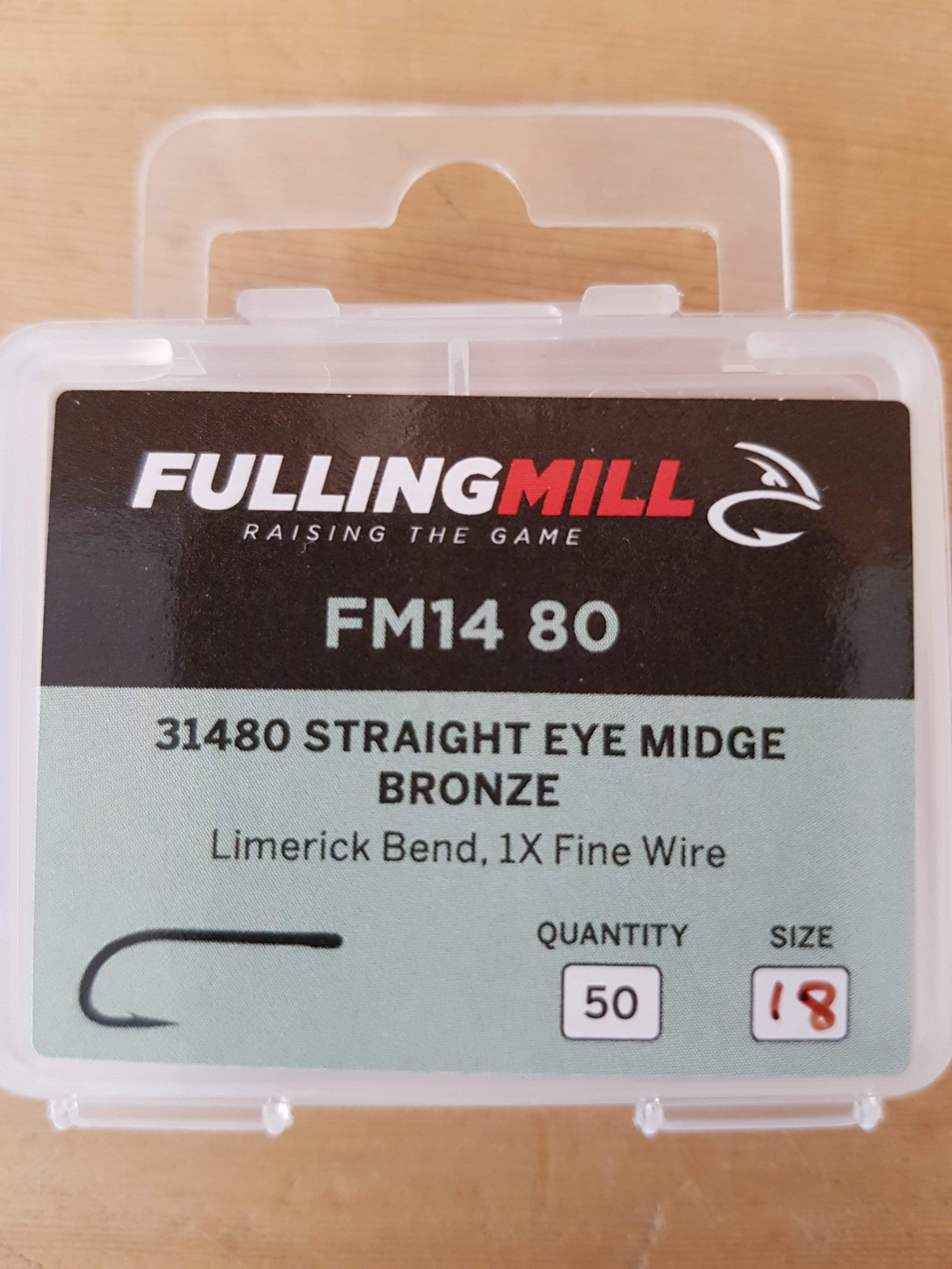 Fulling Mill Hooks #18 Fulling Mill Straight Eye Midge Hooks (31480)