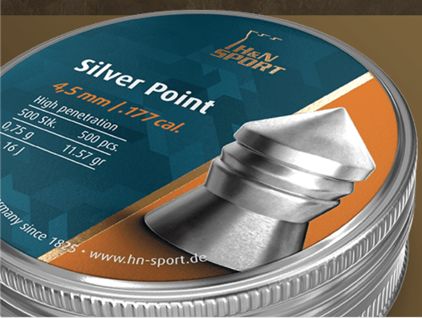 H&N Sport Pellets .177 cal/4.5mm  (500 pcs) H&N Sport Silver Point Pellets