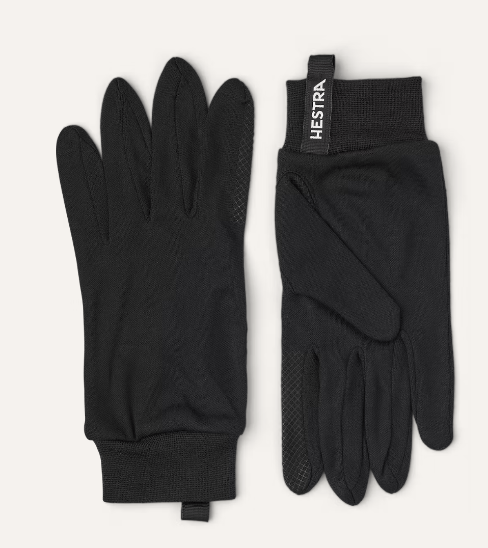 Hestra Gloves 6 UK / Black Hestra Silk Liner Touch Point 5-finger Black