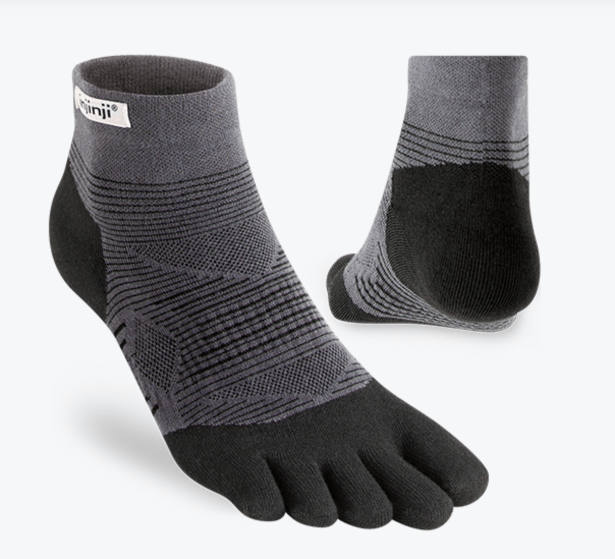 injinji Socks L (44.5-47 EU) / Black injinji Run Original Weight Mini-Crew