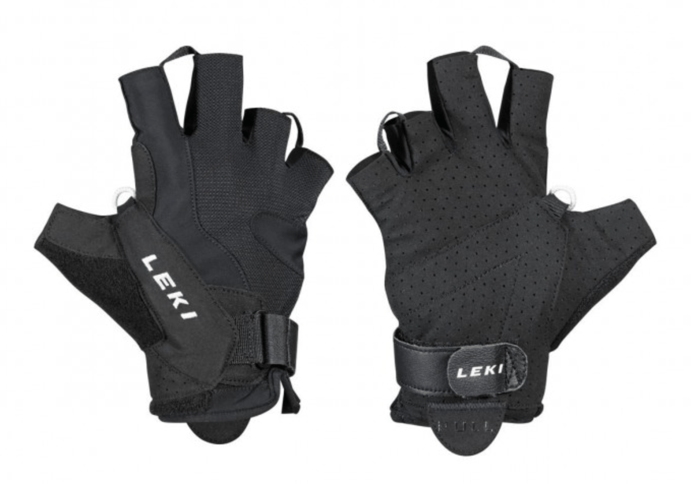 Leki Gloves Leki NORDIC Shark Short Gloves Black