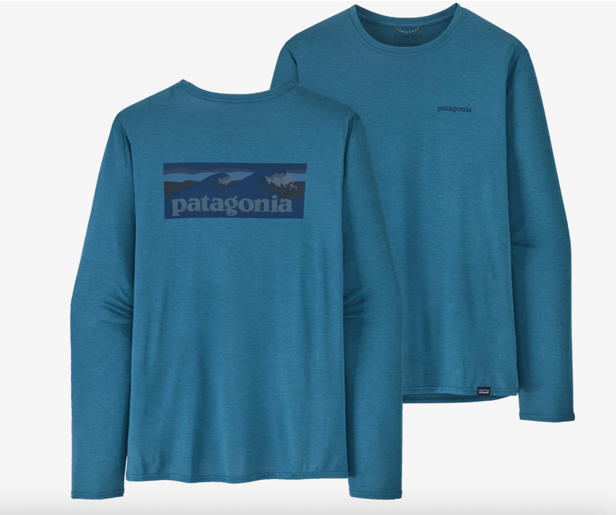 Patagonia T-Shirt M / Boardshort Logo: Wavy Blue X-Dye Patagonia LS Capilene® Cool Daily Graphic Shirt - Waters