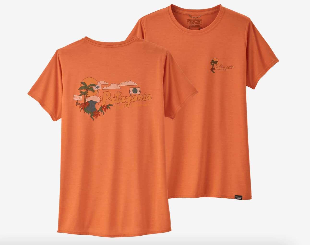 Patagonia T-Shirt S / Palm Protest: Tigerlily Orange X-Dye Patagonia Capilene® Cool Daily Graphic Shirt