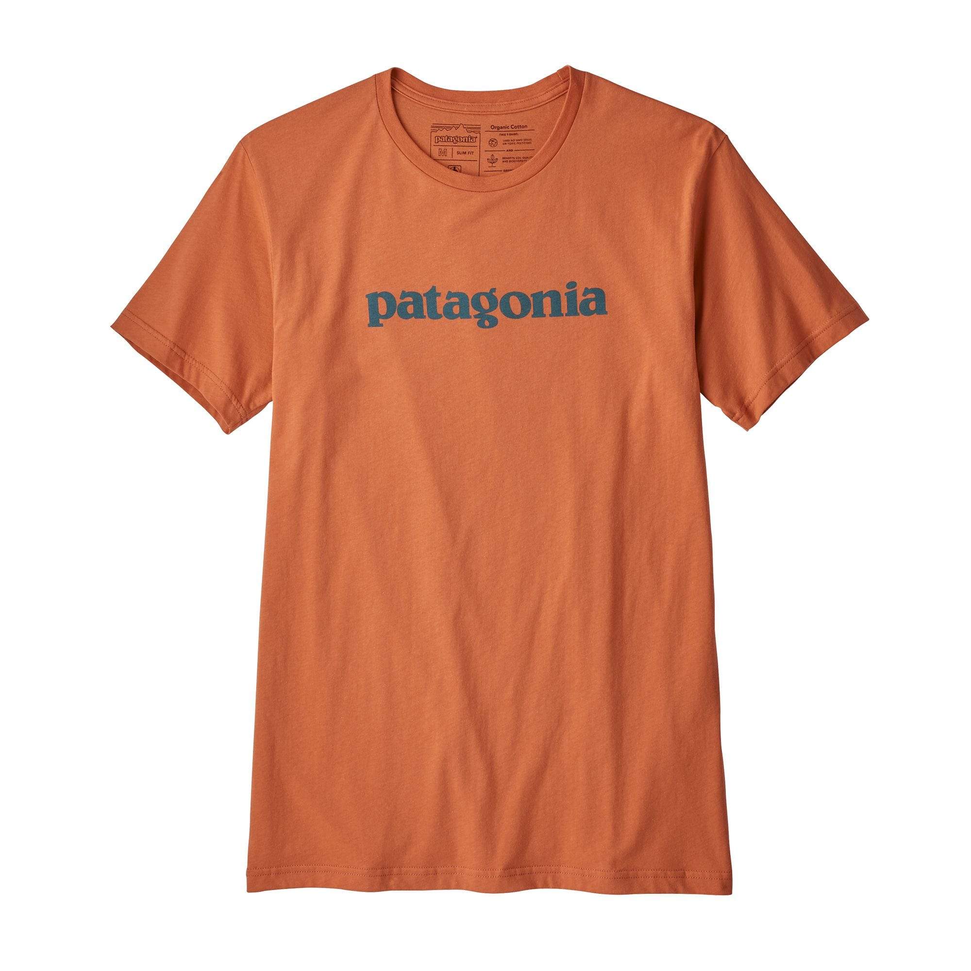 Patagonia T-Shirt S / Sunset Orange Patagonia Men's Text Logo Organic Cotton