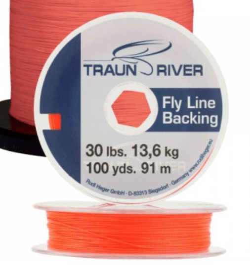 Traun River Backing 100 yds. (30 lbs/ 13,6 kg) / Orange Traun River Fluorescent Fly Line Backing