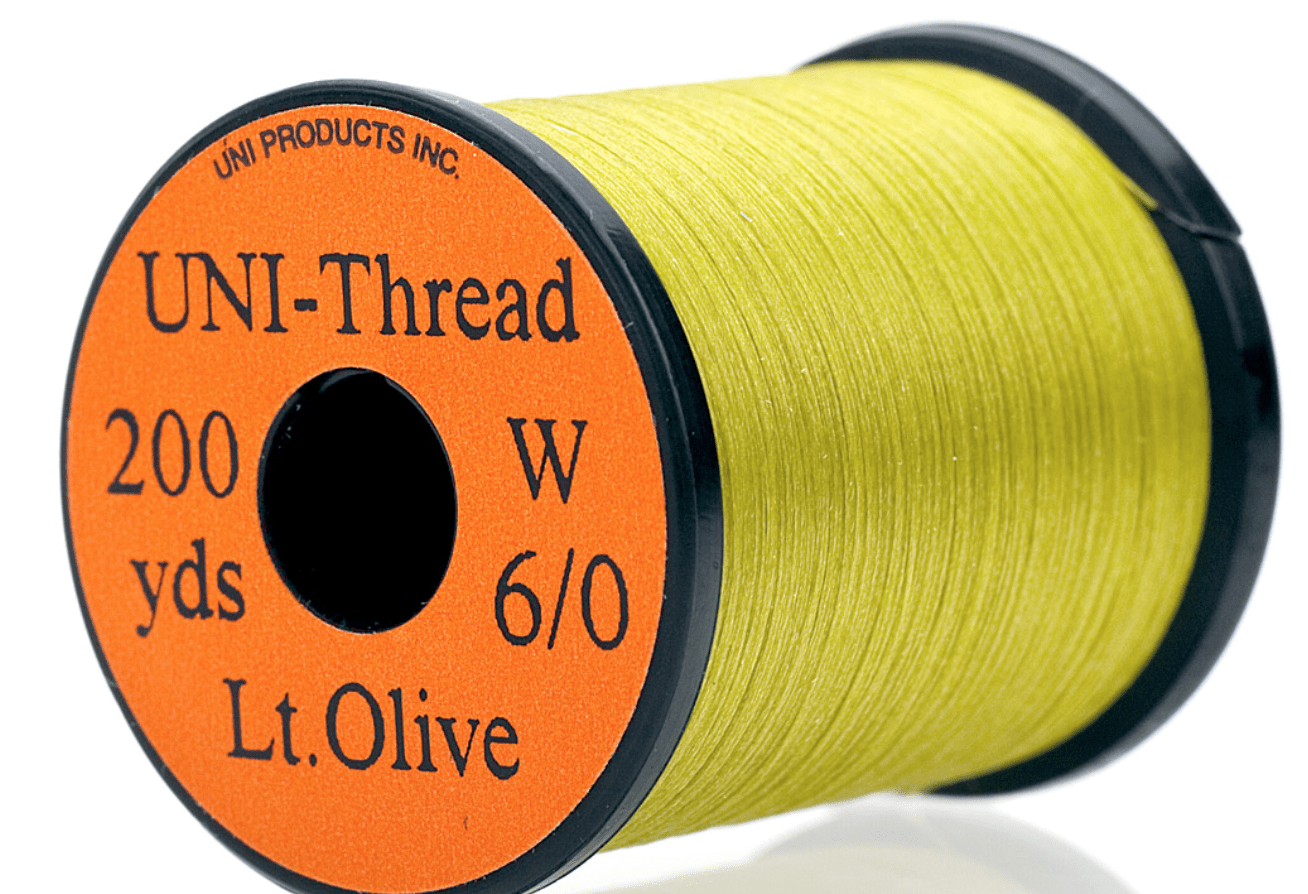 UNI Tinsel Lt. Olive Uni Thread 6/0 Waxed