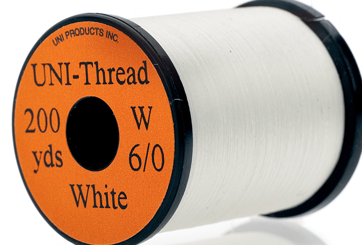 UNI Tinsel White Uni Thread 6/0 Waxed