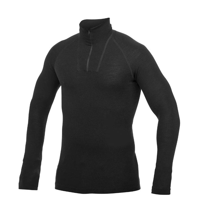 Woolpower Baselayer 2XS / Black Woolpower Zip Turtleneck LITE