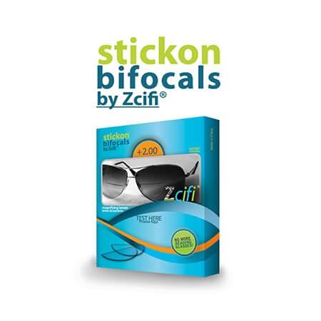 Zcifi Lens + 2.00 Zcifi Stick-On Bifocal Magnifying Lenses